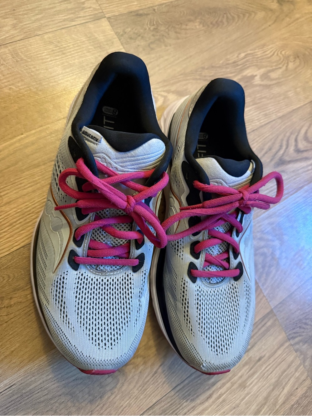 Saucony Women's Running Sneakers in White and Hot Pink